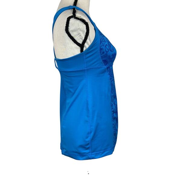 Lululemon SZ 10? Energy Tank Top Built-in Bra Stretch Wicking Criss-Cross Straps - Picture 3 of 6
